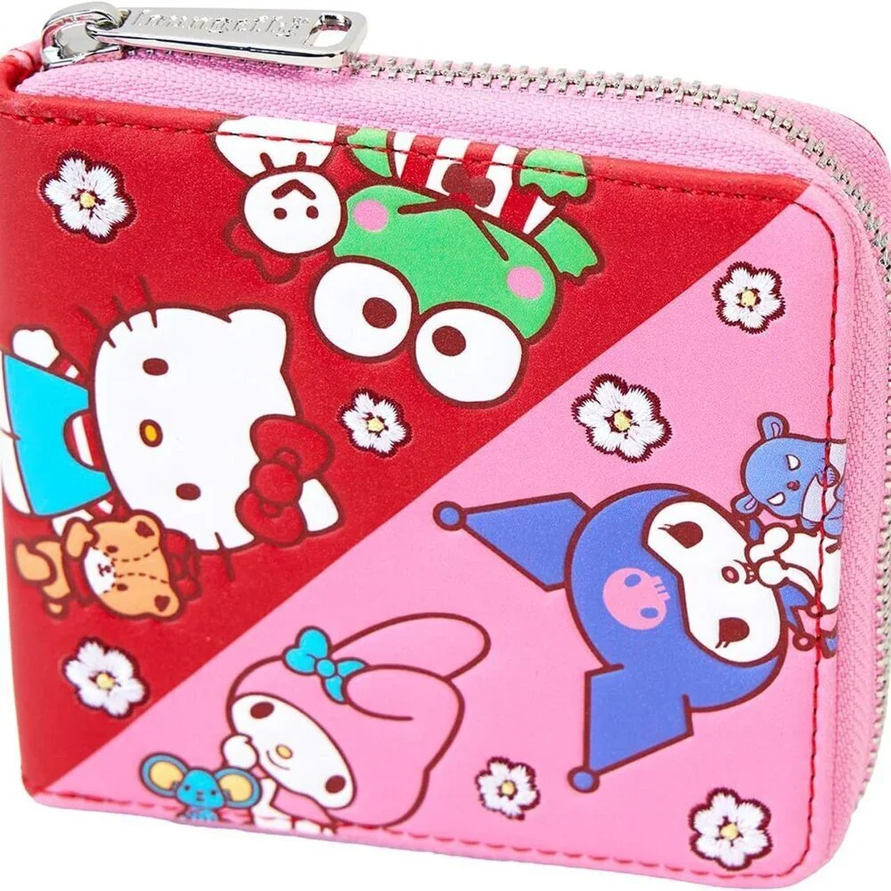 Women's Faux Leather Wallet Multicolor Ziparound Cute Character Accessory